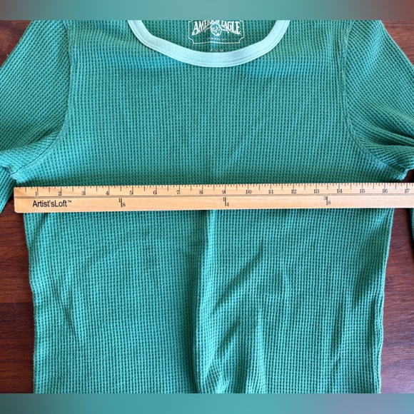 American Eagle Outfitters Green Waffle Knit Top - Picture 3 of 6